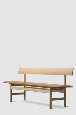 Benk - BM Bench 3171 Såpet Eik / 95 Cognac Lær