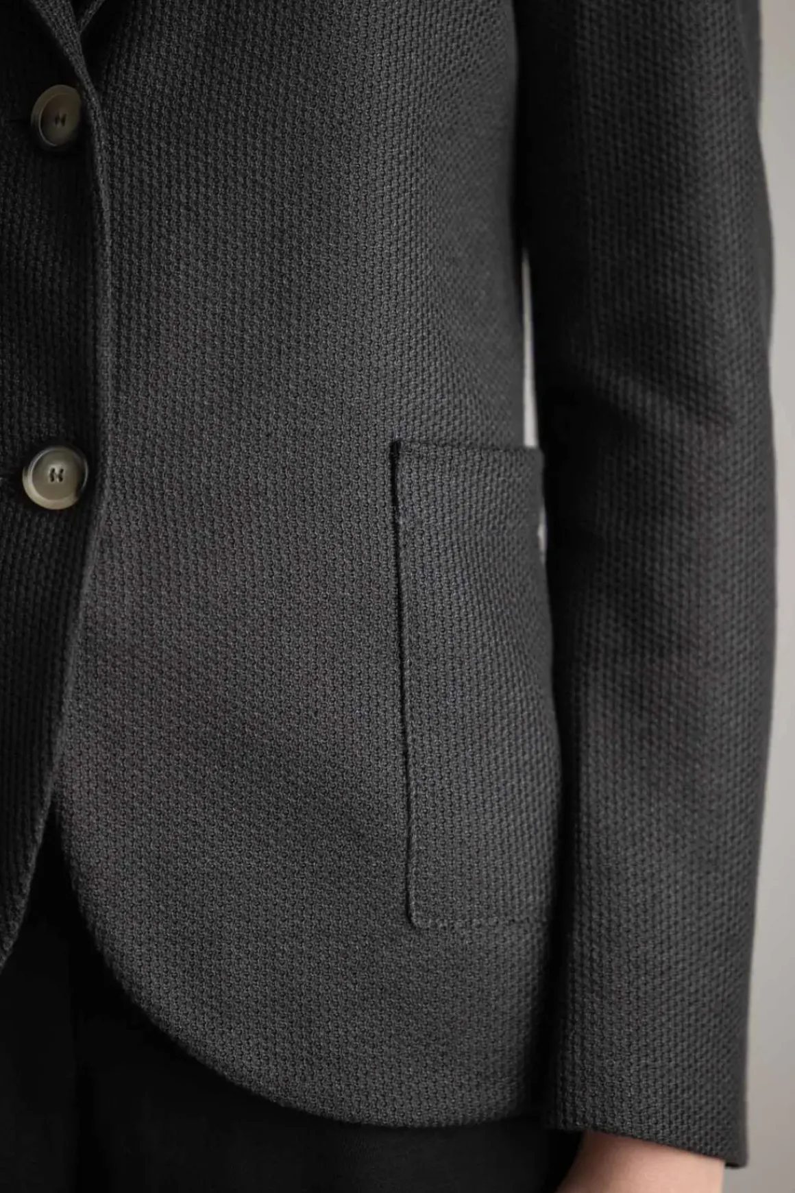 Blazer - Stand Up Collar Linen Honeycomb