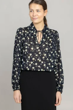 Bluse - Floral Volumes Blue/White Flower Garden