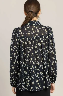 Bluse - Floral Volumes Blue/White Flower Garden