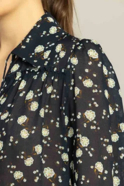 Bluse - Floral Volumes Blue/White Flower Garden