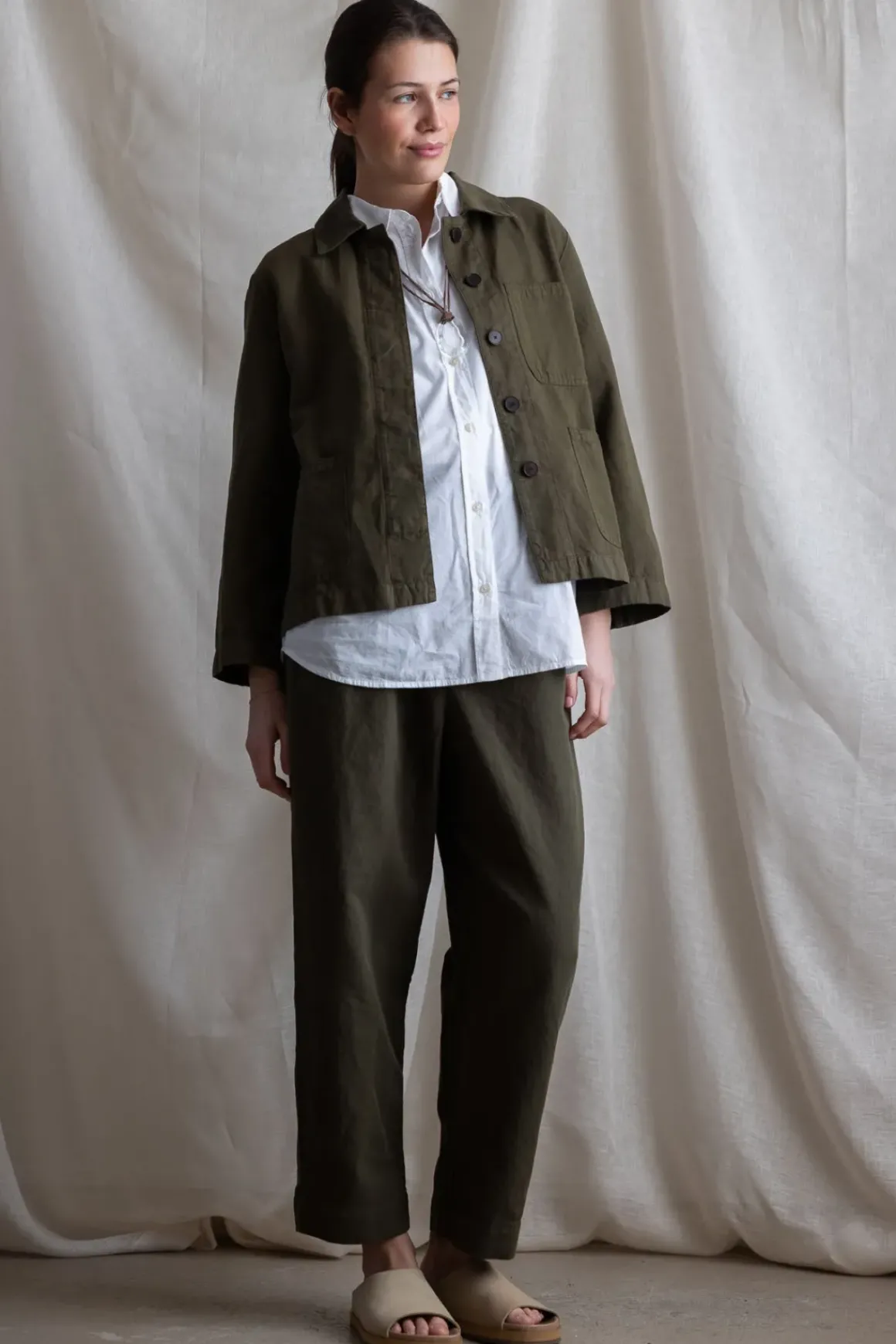 Bukse - Cotton Linen Herringbone