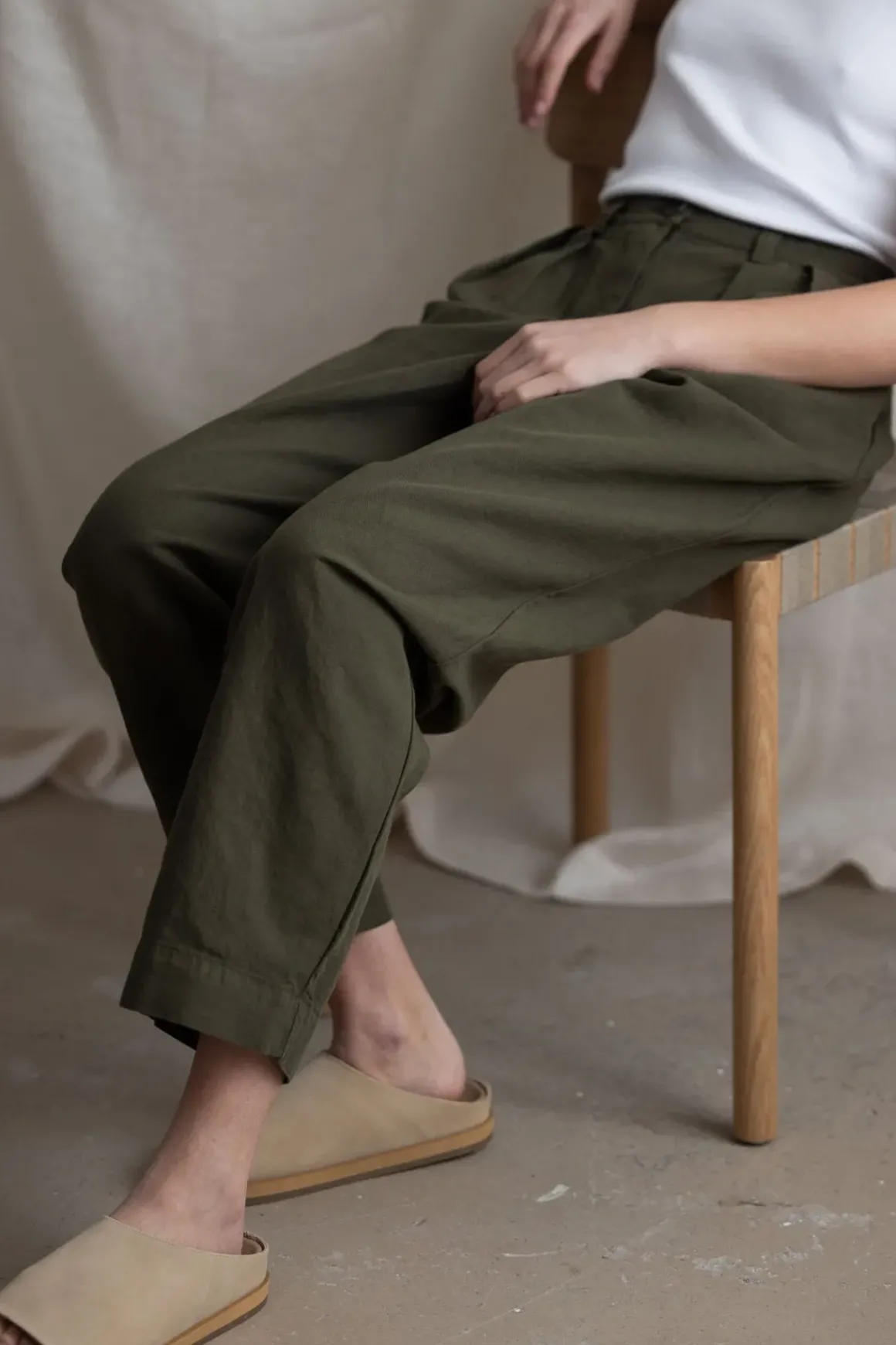 Bukse - Cotton Linen Herringbone