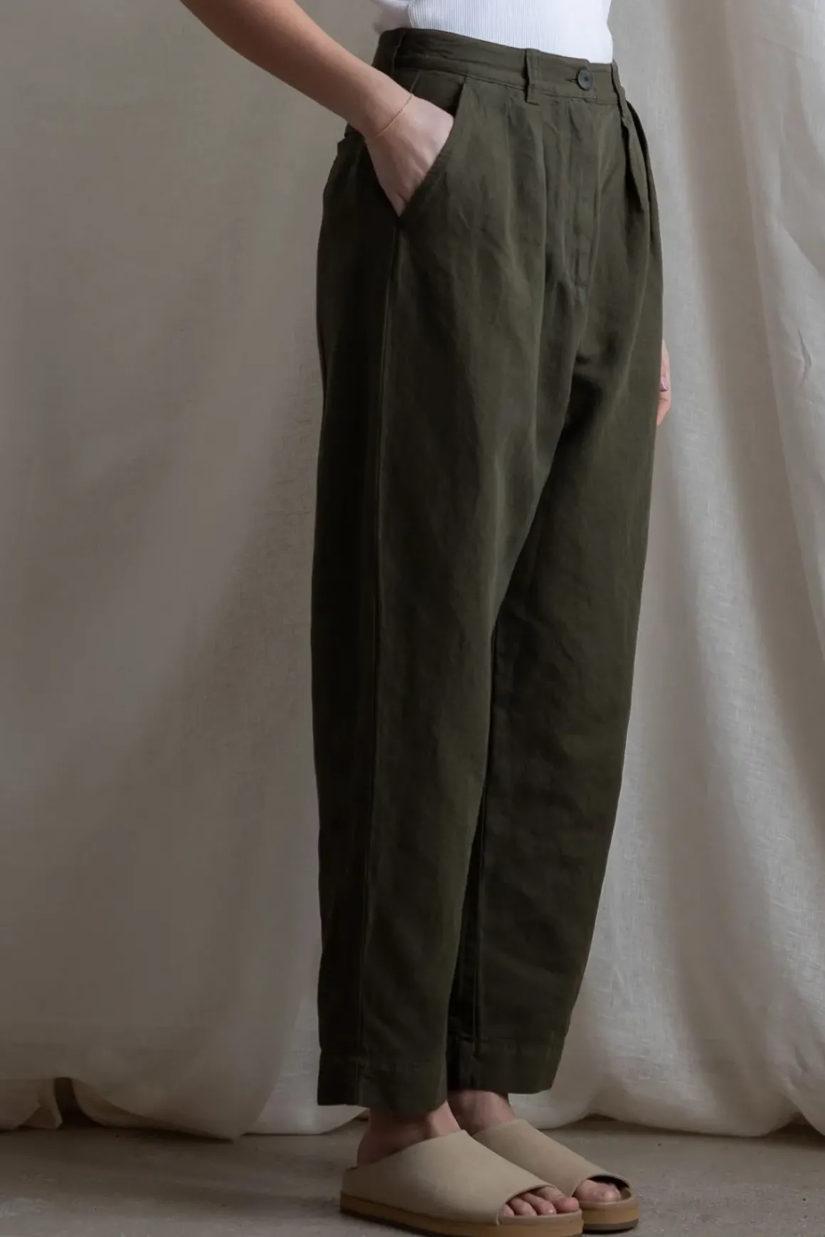 Bukse - Cotton Linen Herringbone