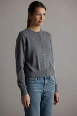 Cardigan - Classic Merino Cardigan Gray Melange