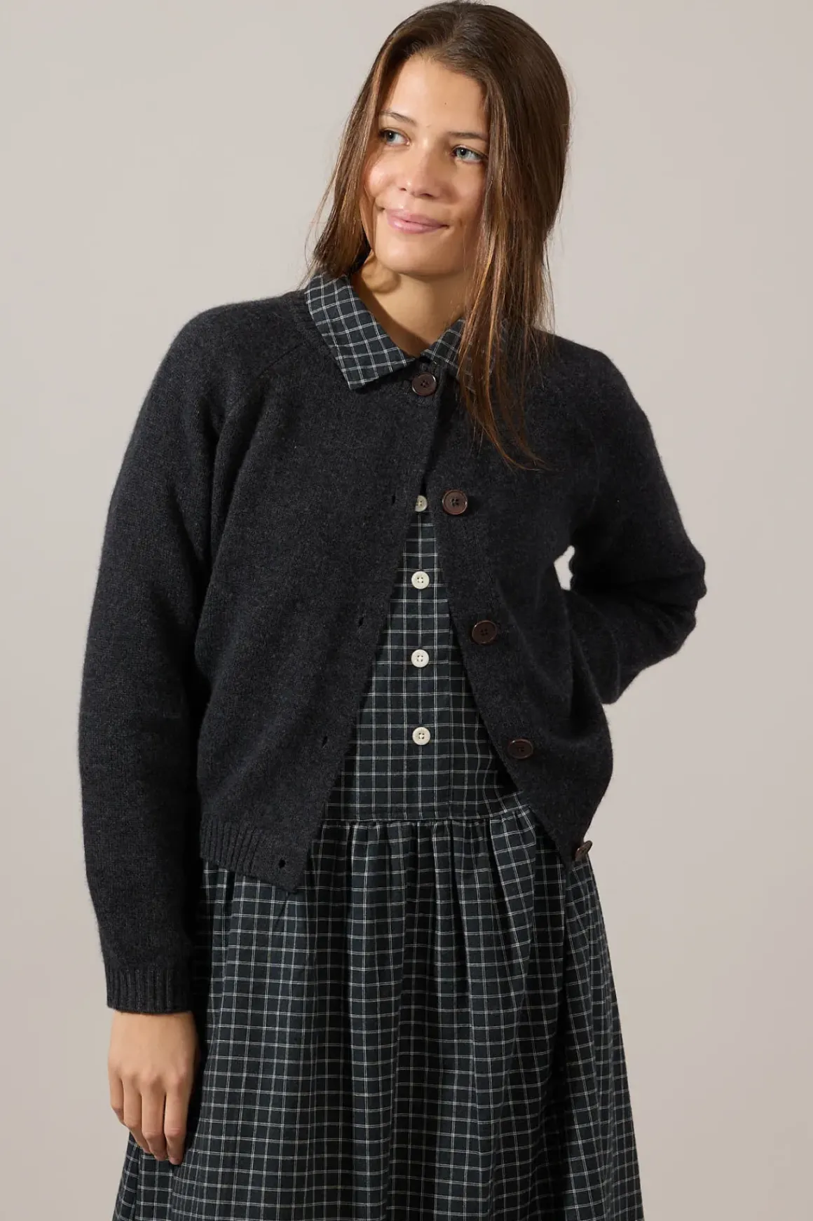 Cardigan - Raglan Charcoal
