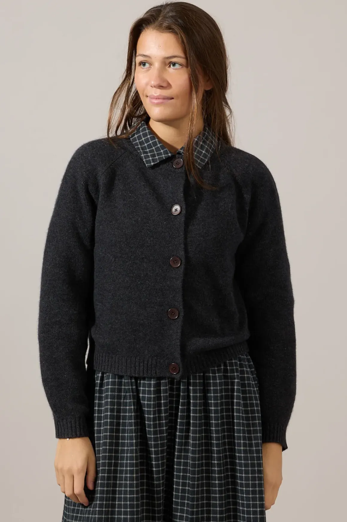 Cardigan - Raglan Charcoal