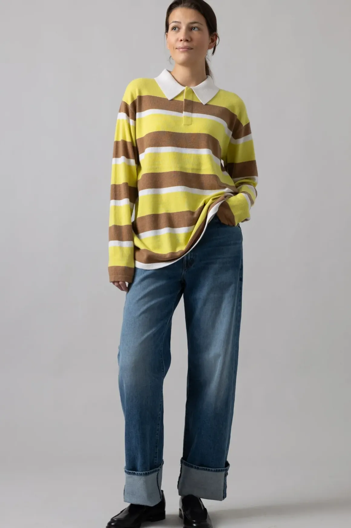 Genser - Striped Rugby Lemon/Almond