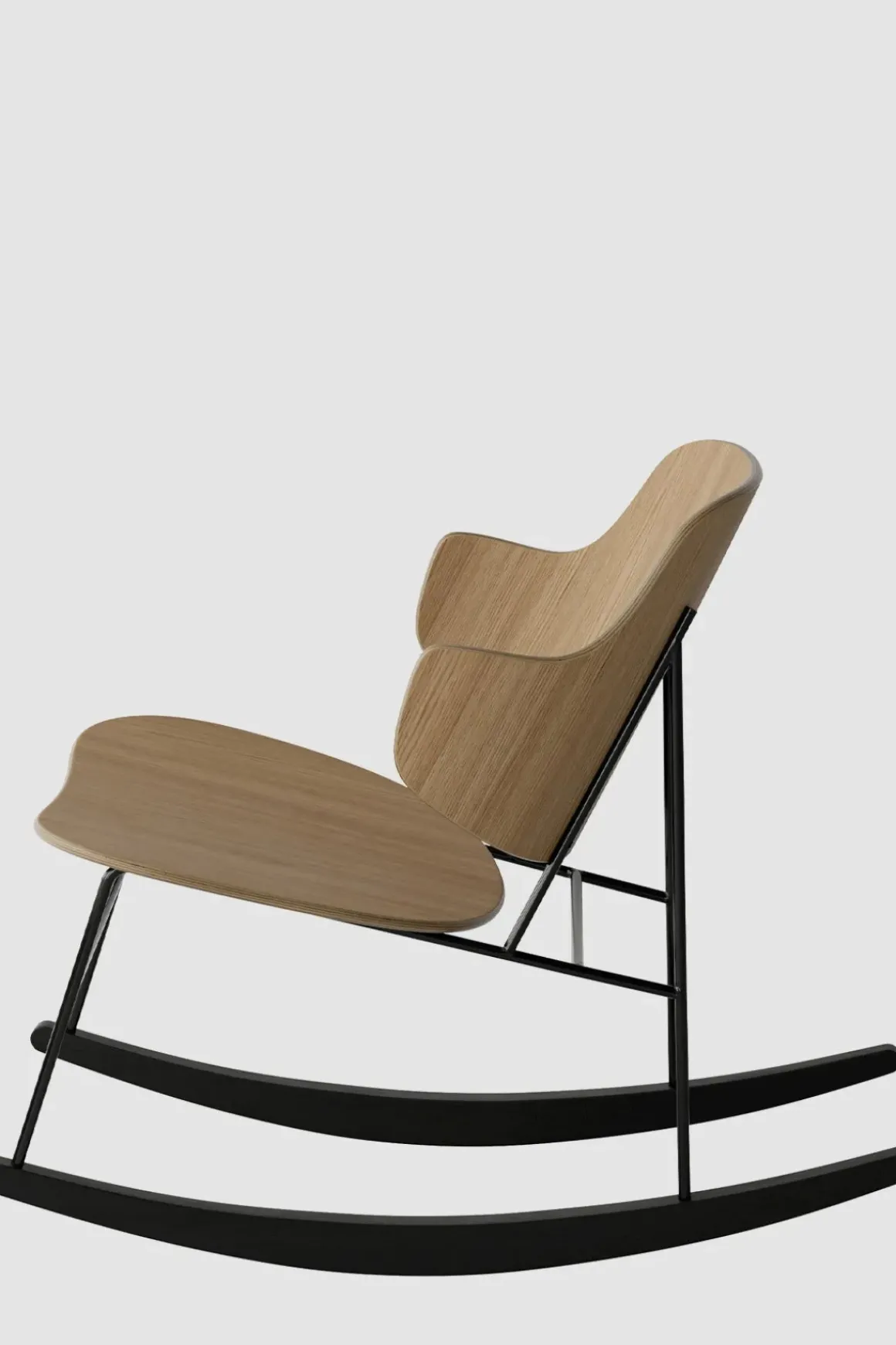 Gyngestol - The Penguin Black Steel, Natural Oak