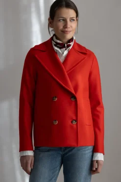 Jakke - Peacoat Light Pressed Wool Bright Red