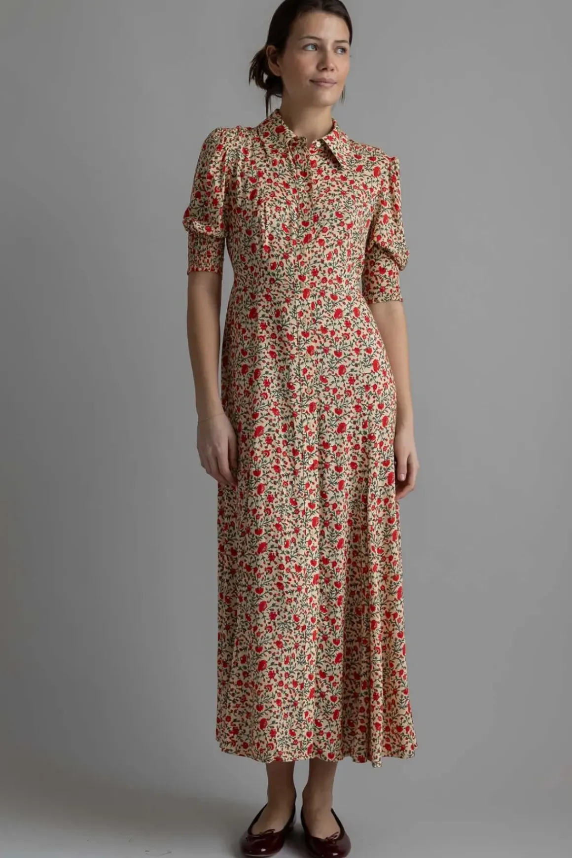 Kjole - Bloom Dress Ditsy Trail Cream