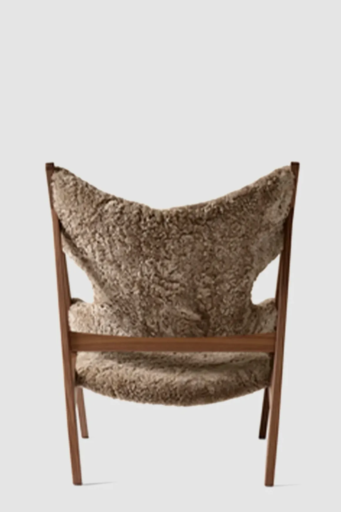 Lenestol - Knitting Lounge Chair, Walnut, Sheepskin Shahara