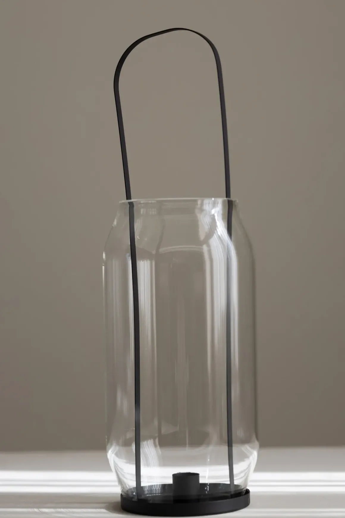 Lykt - Kronelys H40cm Sort