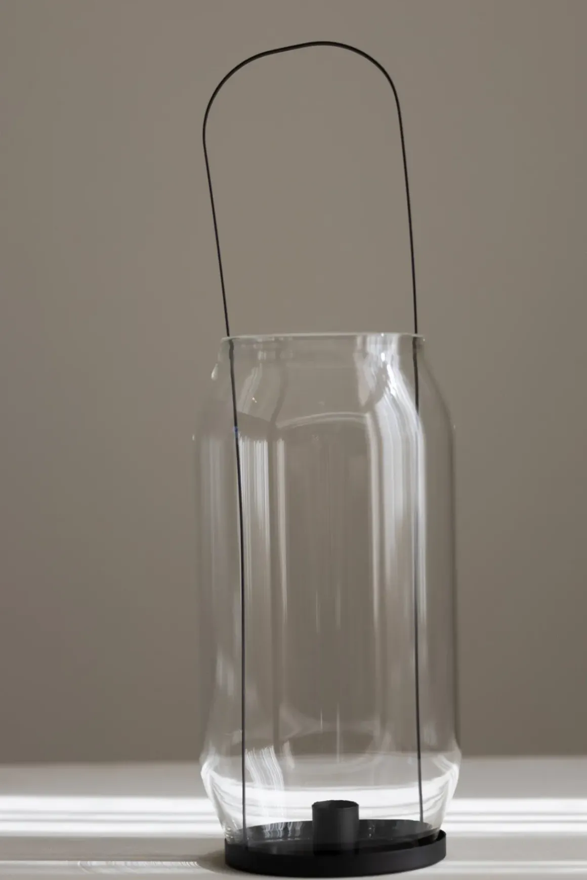 Lykt - Kronelys H40cm Sort