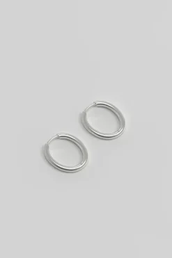 Øredobber - Slim Hoop M Silver