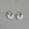 Øreringer - Petit White Swell Gold