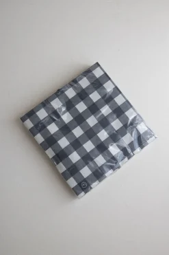 Servietter - Ruter 33x33cm Blå/Lysegrå