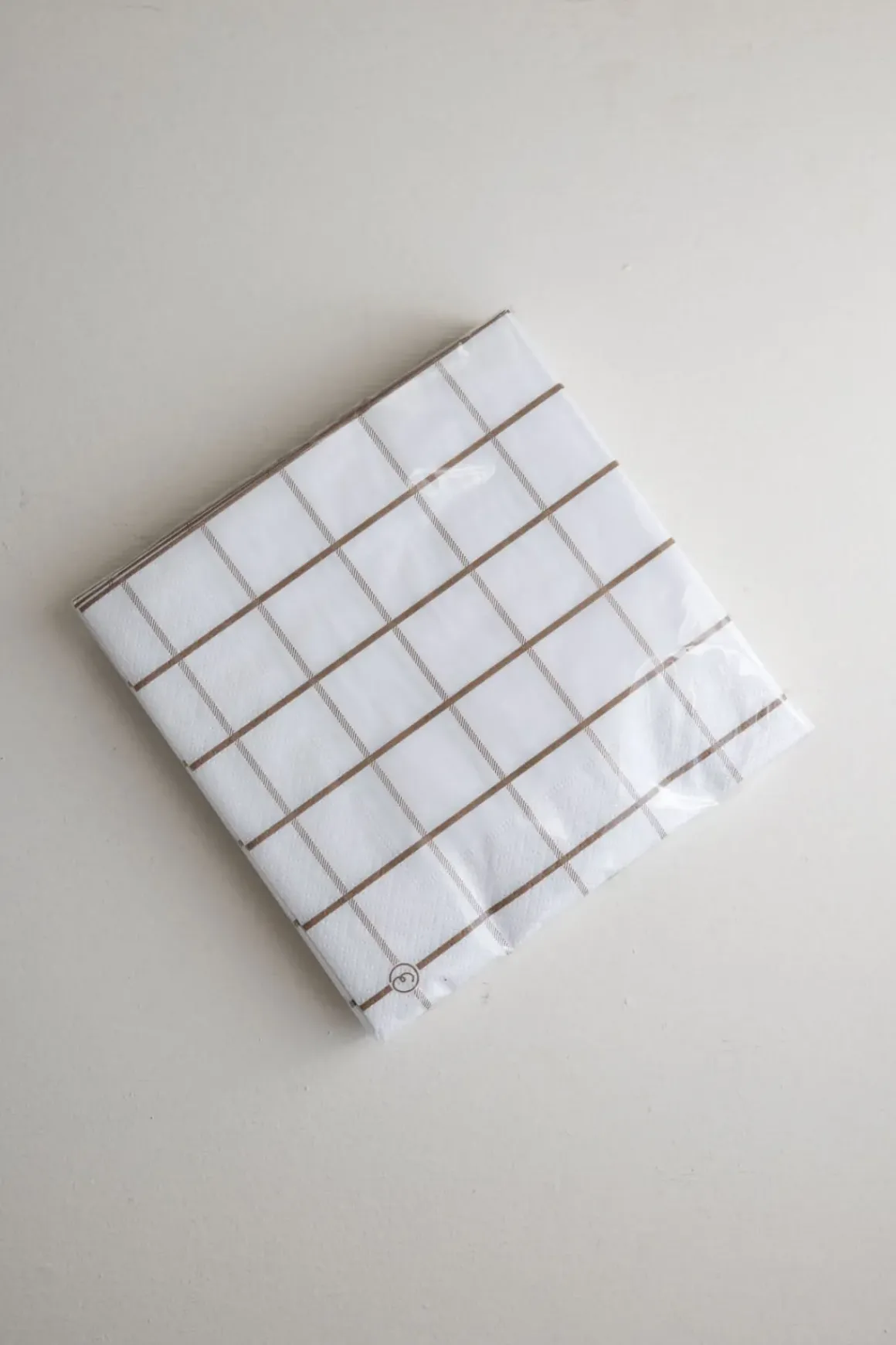 Servietter - Ruter 33x33cm Hvit/Brun