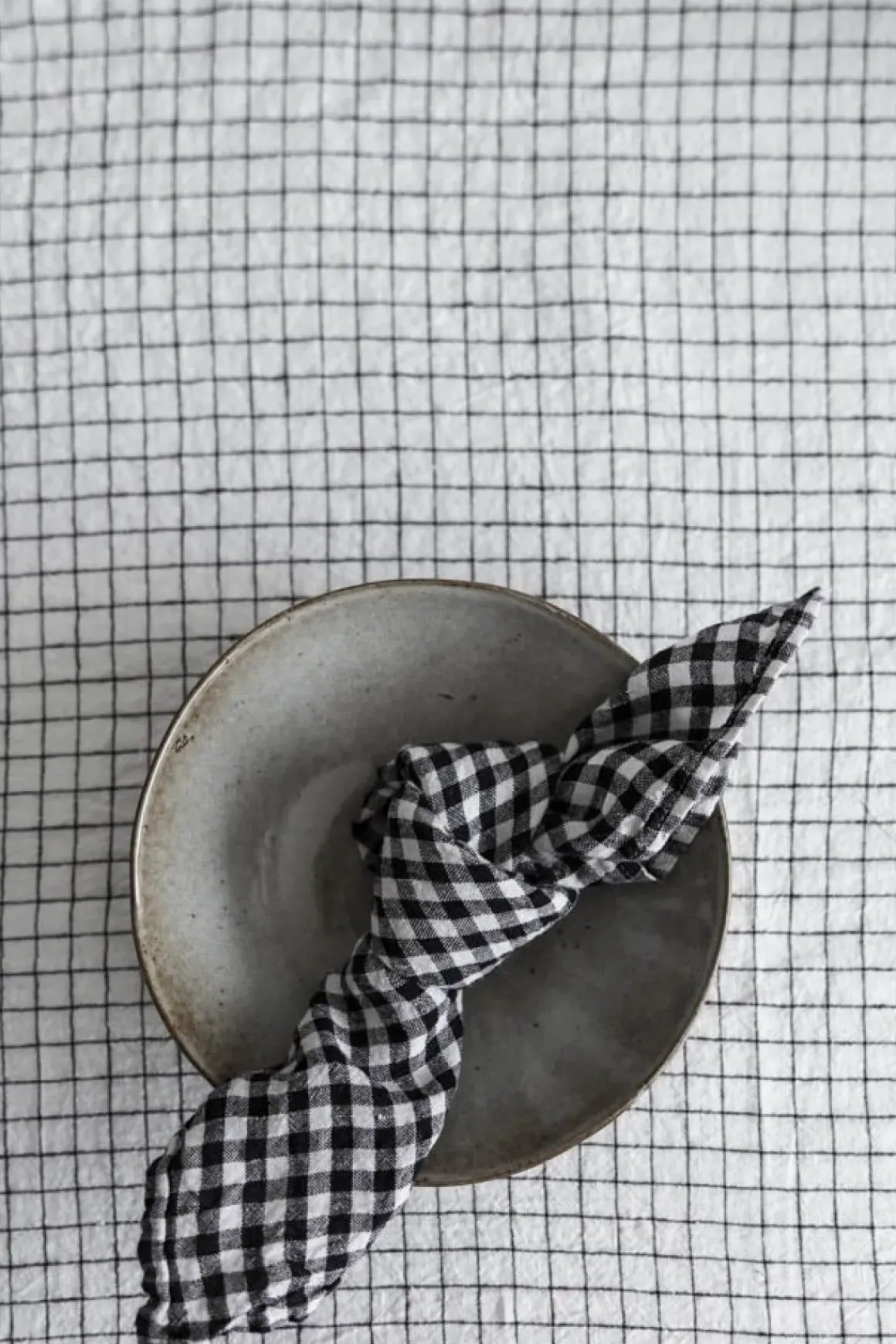 Serviett - 45x45cm Black Gingham