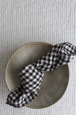 Serviett - 45x45cm Black Gingham