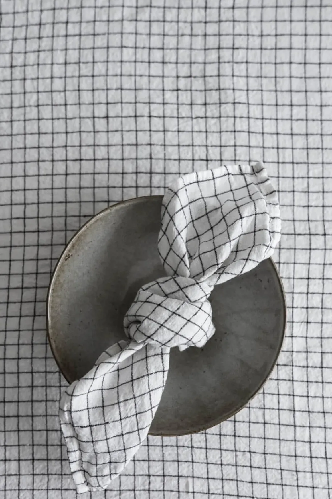 Serviett - 45x45Cm White/Black Checks