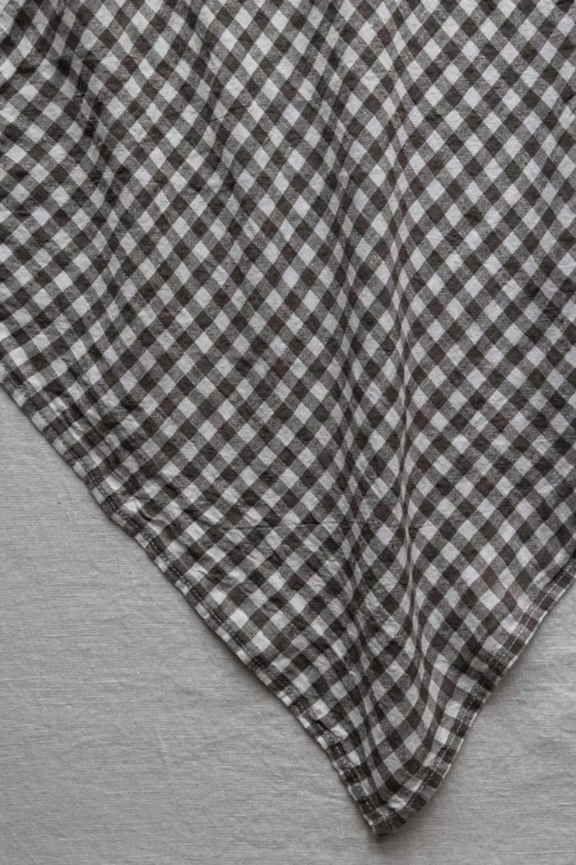 Serviett - 45x45cm White/Brown Gingham