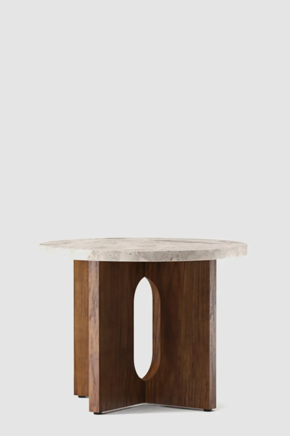 Sidebord - Androgyne dia50cm Walnut/Kunis Breccia Stone