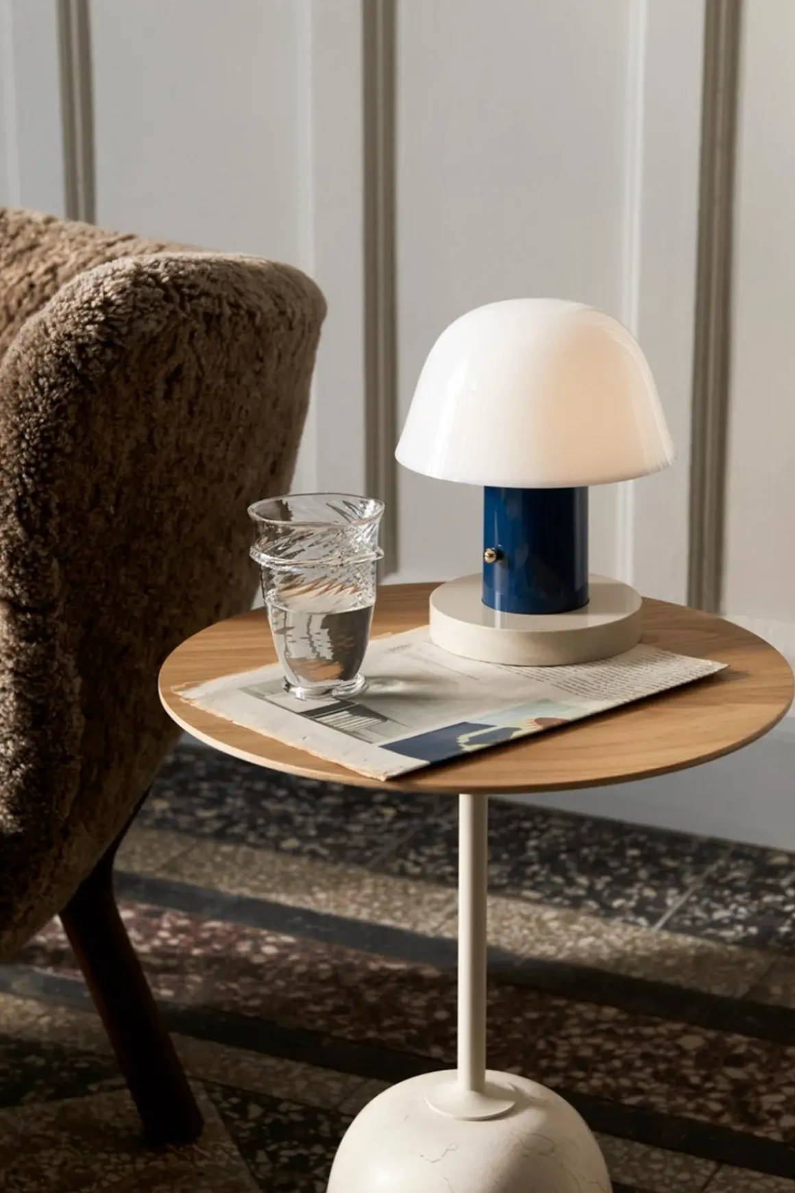 Sidebord - Lato LN8 Lacquered Oak w/Crema Diva Marble