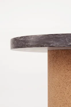 Sidebord - Sintra h33cm dia39cm Black Marmor/Cork