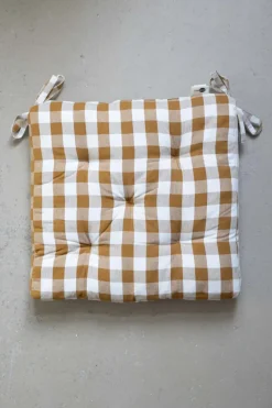 Sittepute - 45x45cm Mustard/White
