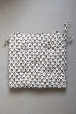 Sittepute - 45x45cm Off-White/Green/Burgundy