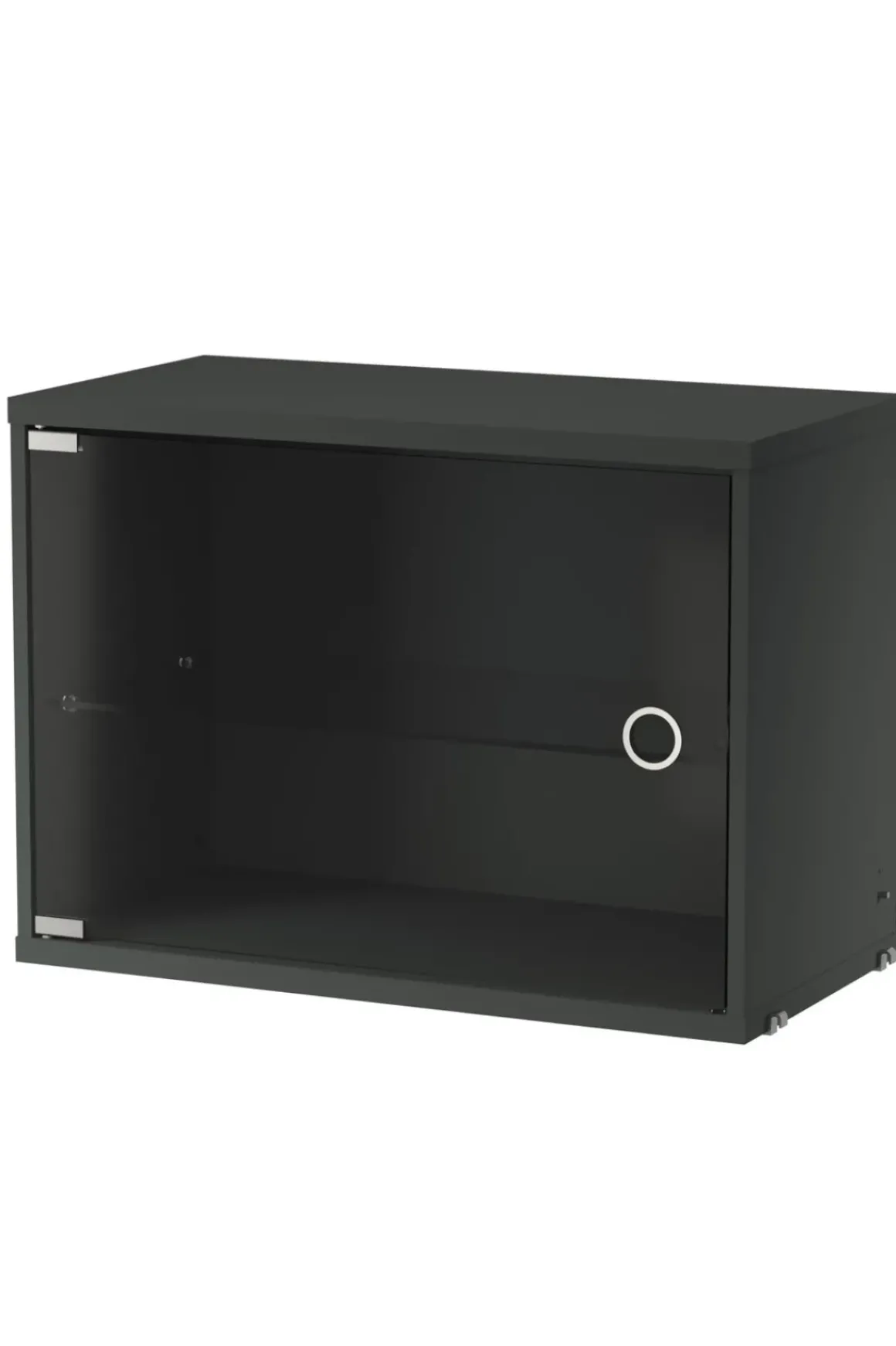 Skap - Vitrineskap Hengslet Glassdør 58x30x42 Mørkegrå