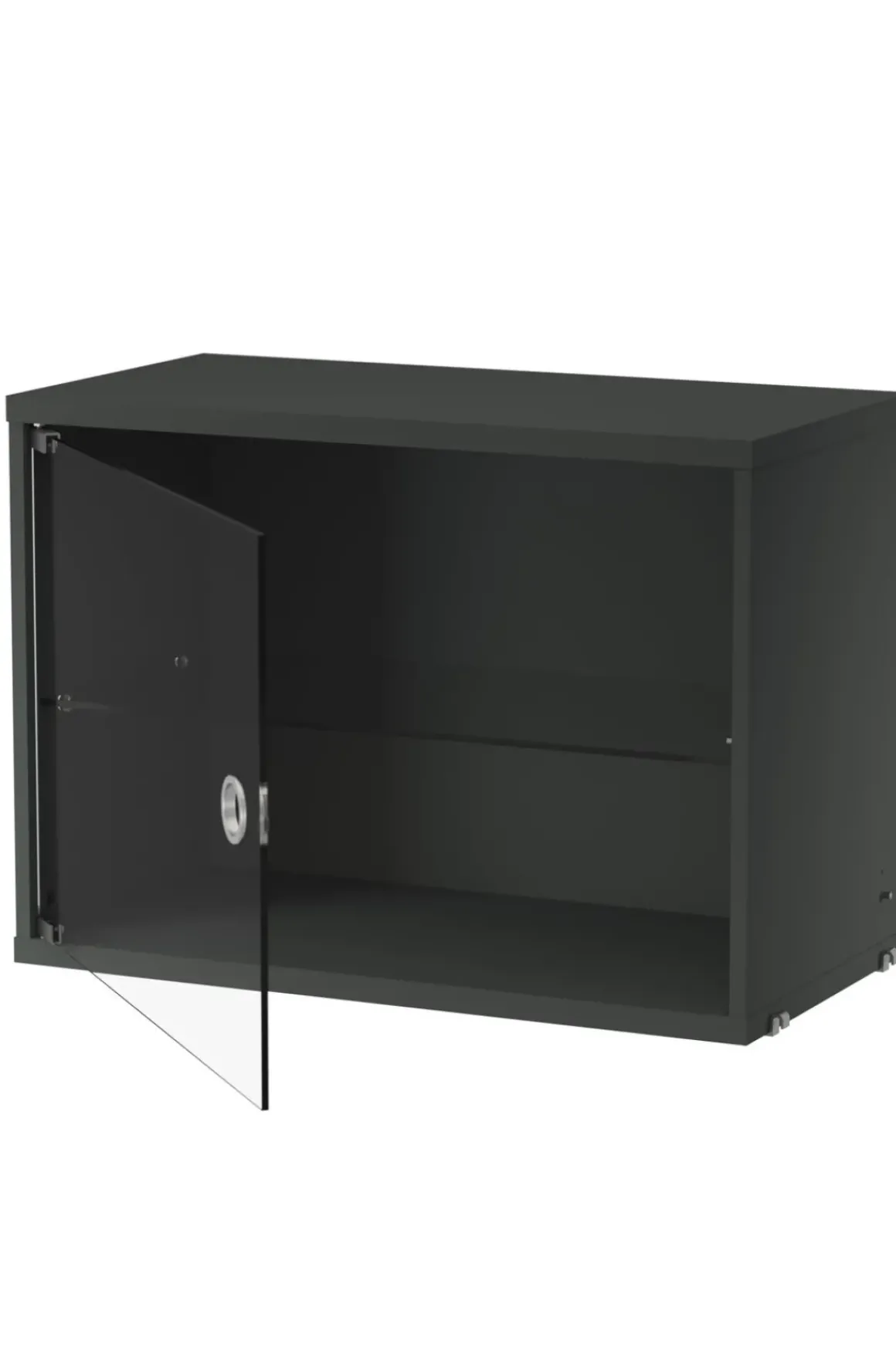 Skap - Vitrineskap Hengslet Glassdør 58x30x42 Mørkegrå