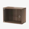 Skap - Vitrineskap Hengslet Glassdør 58x30x42 Valnøtt