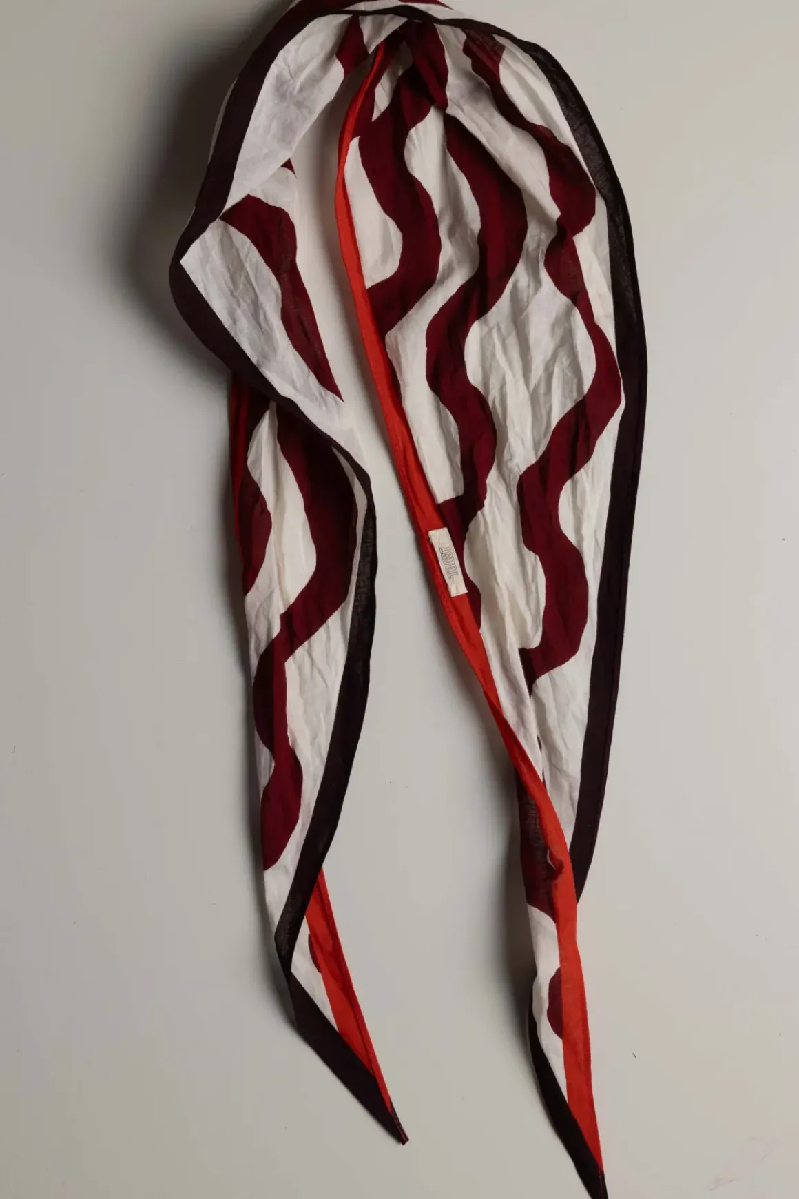 Skjerf - Ribbon Print Cotton Garnet