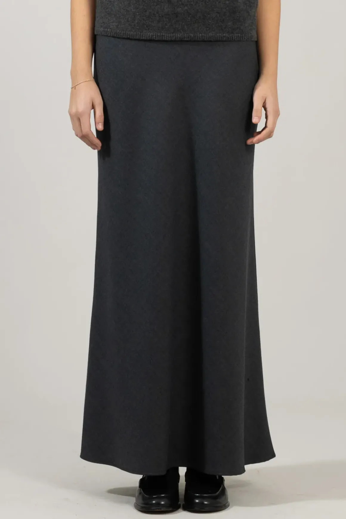 Skjørt - Bias Cut Maxi Charcoal Grey