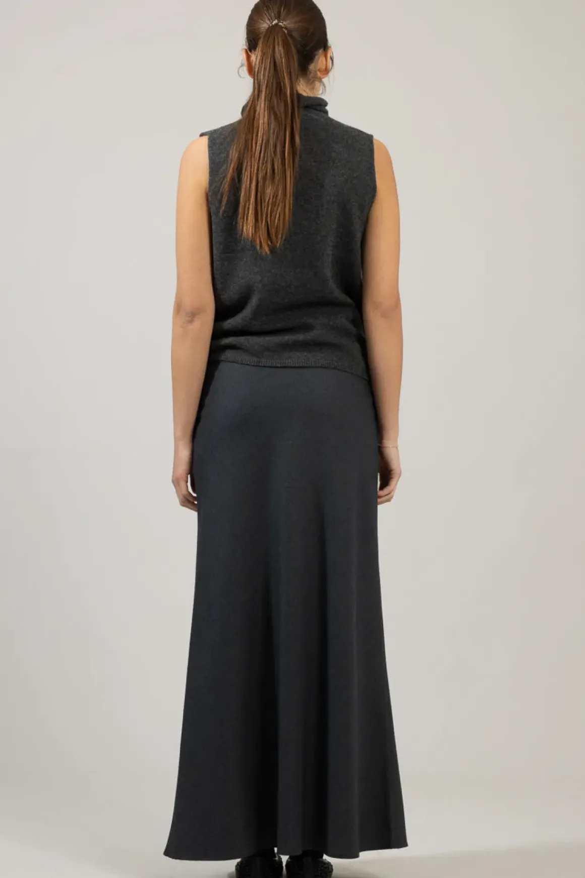 Skjørt - Bias Cut Maxi Charcoal Grey