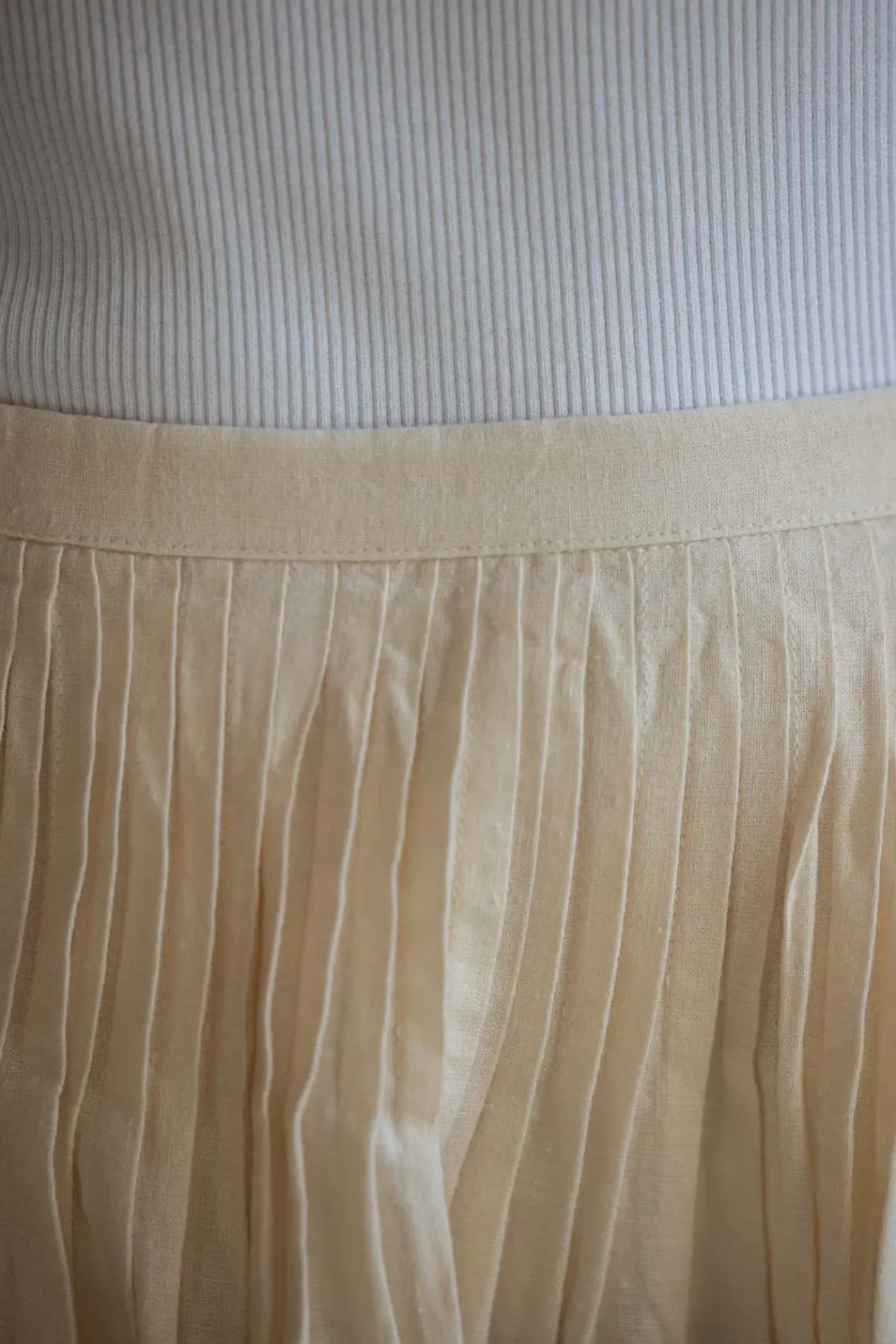 Skjørt - Pleated Cotton Linen
