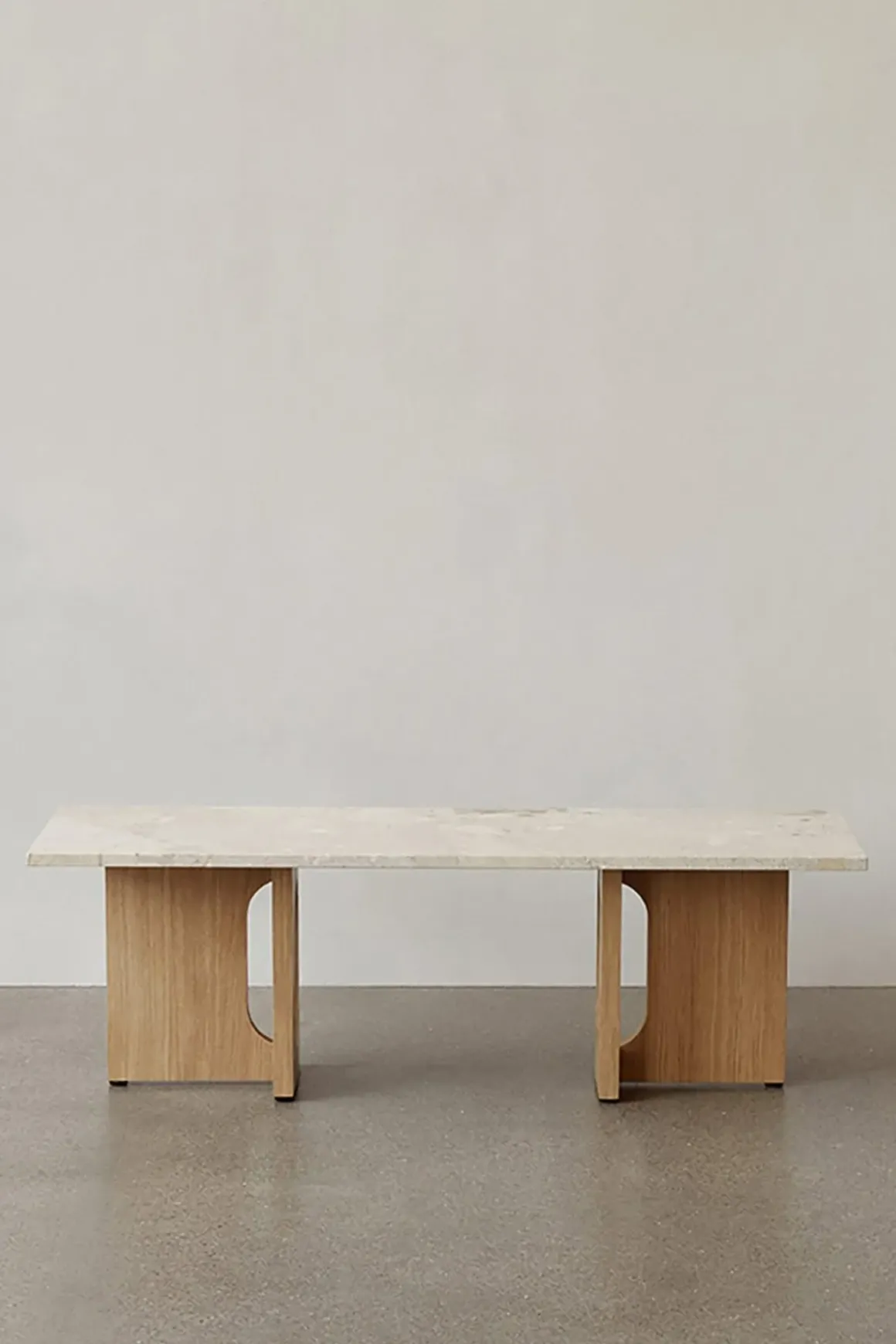 Sofabord - Androgyne Lounge 120x45cm Natural Oak/Kunis Breccia Stone
