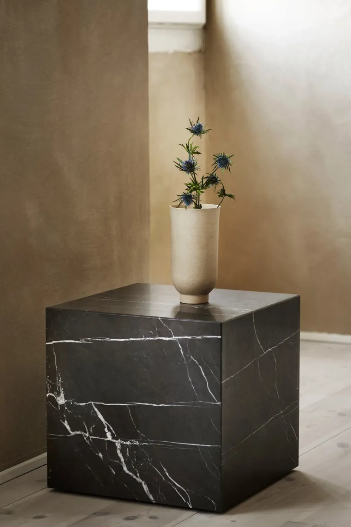 Sofabord - Plinth Cubic 40x40xh39cm Brown Grey Marble