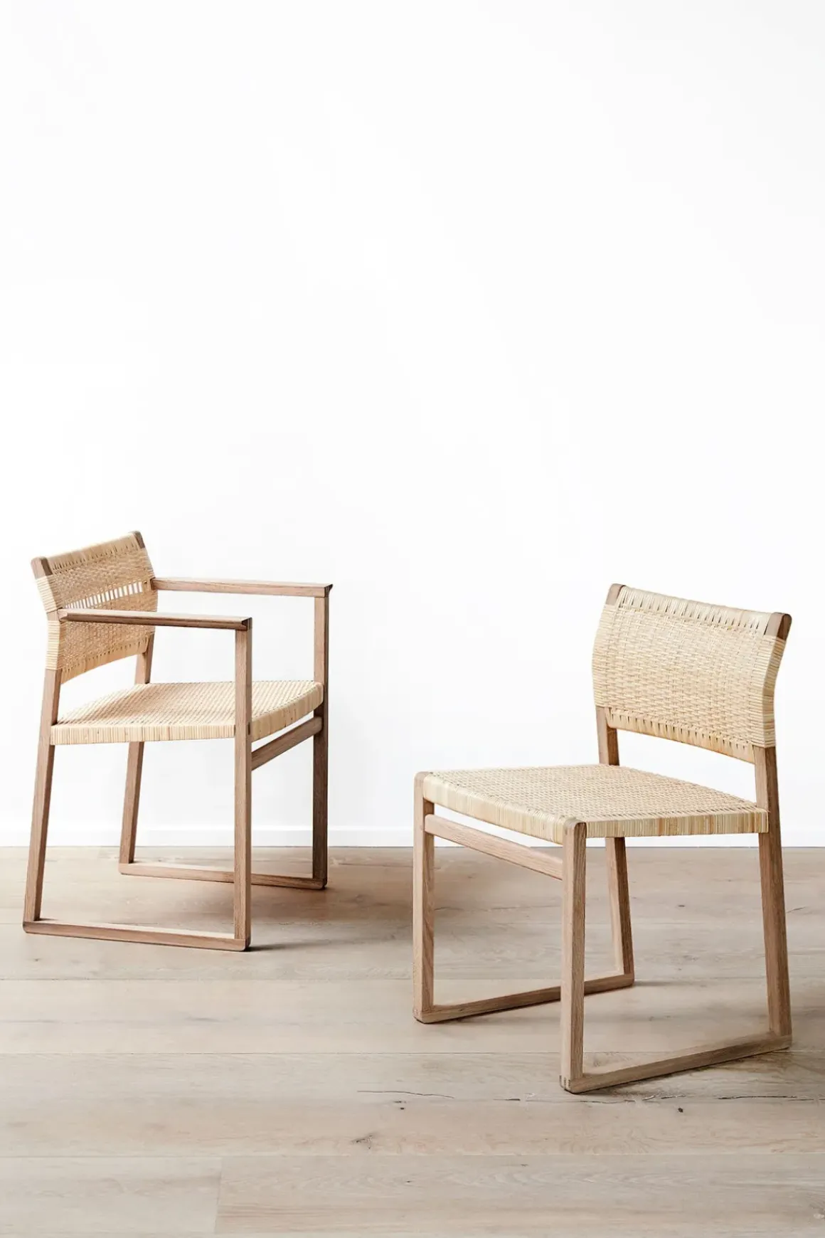 Spisestuestol - BM 61 3261 Oljet Eik / Flettet Rattan