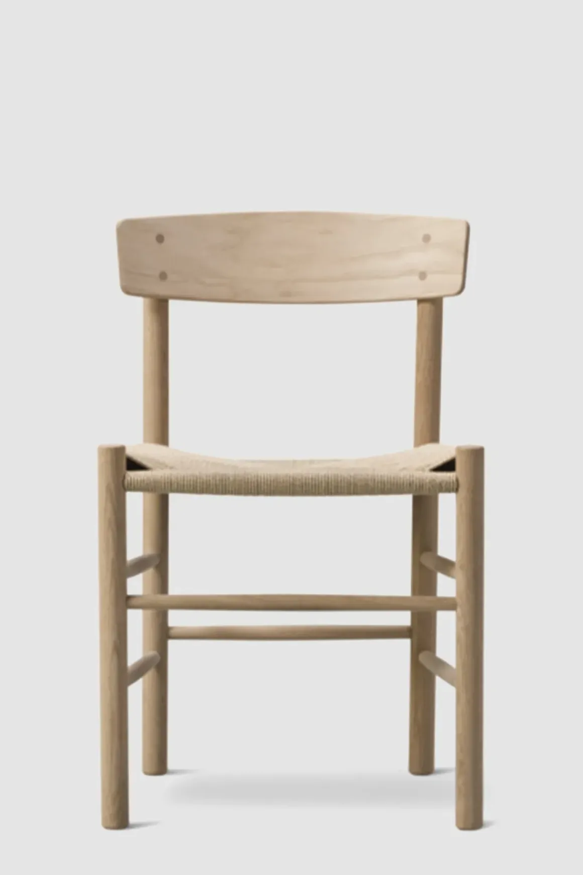 Spisestuestol - J39 Folkestolen Lys Oljet Eik / Naturfarget Papirgarn