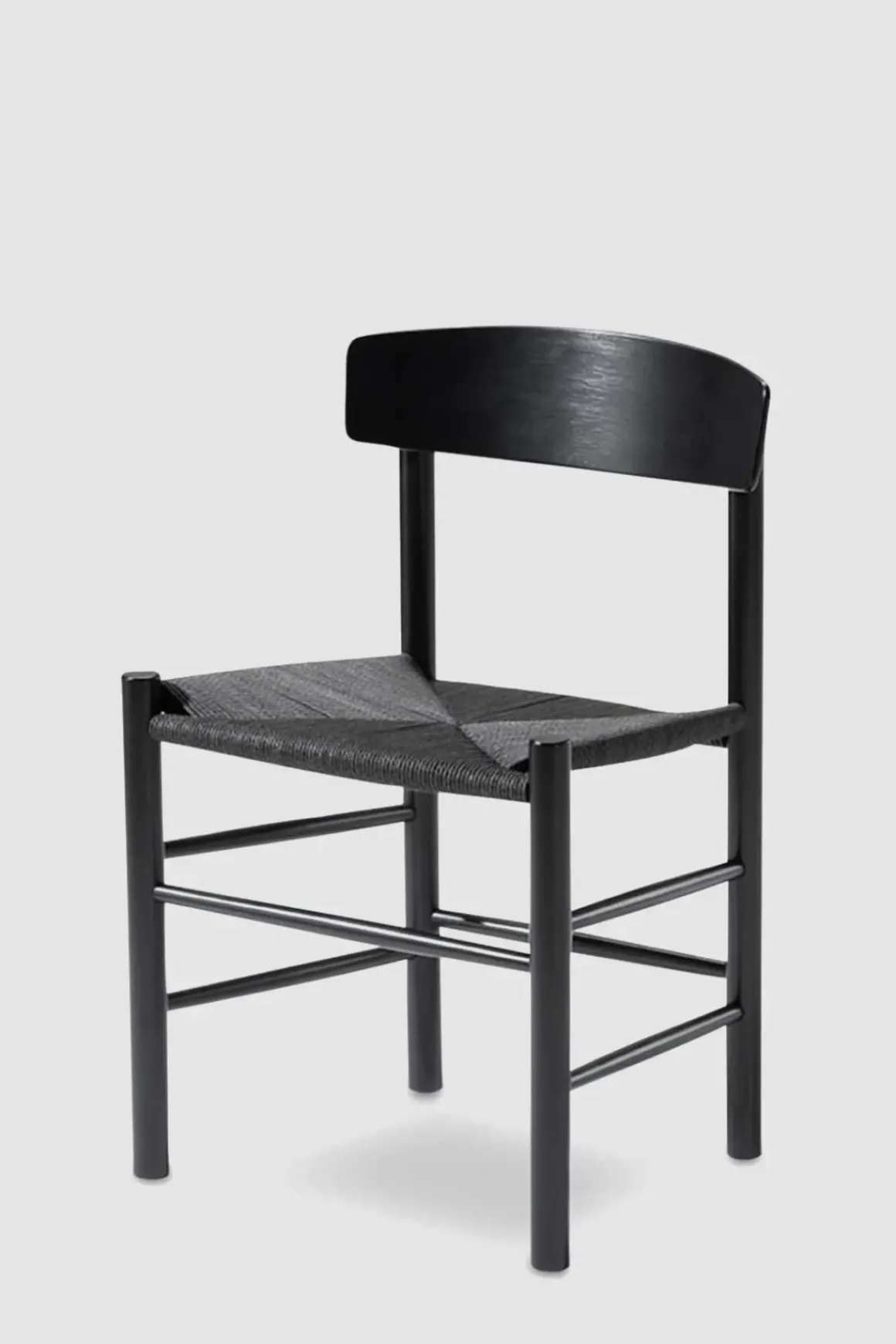 Spisestuestol - J39 Folkestolen Sortlakkert Eik / Sort Papirgarn
