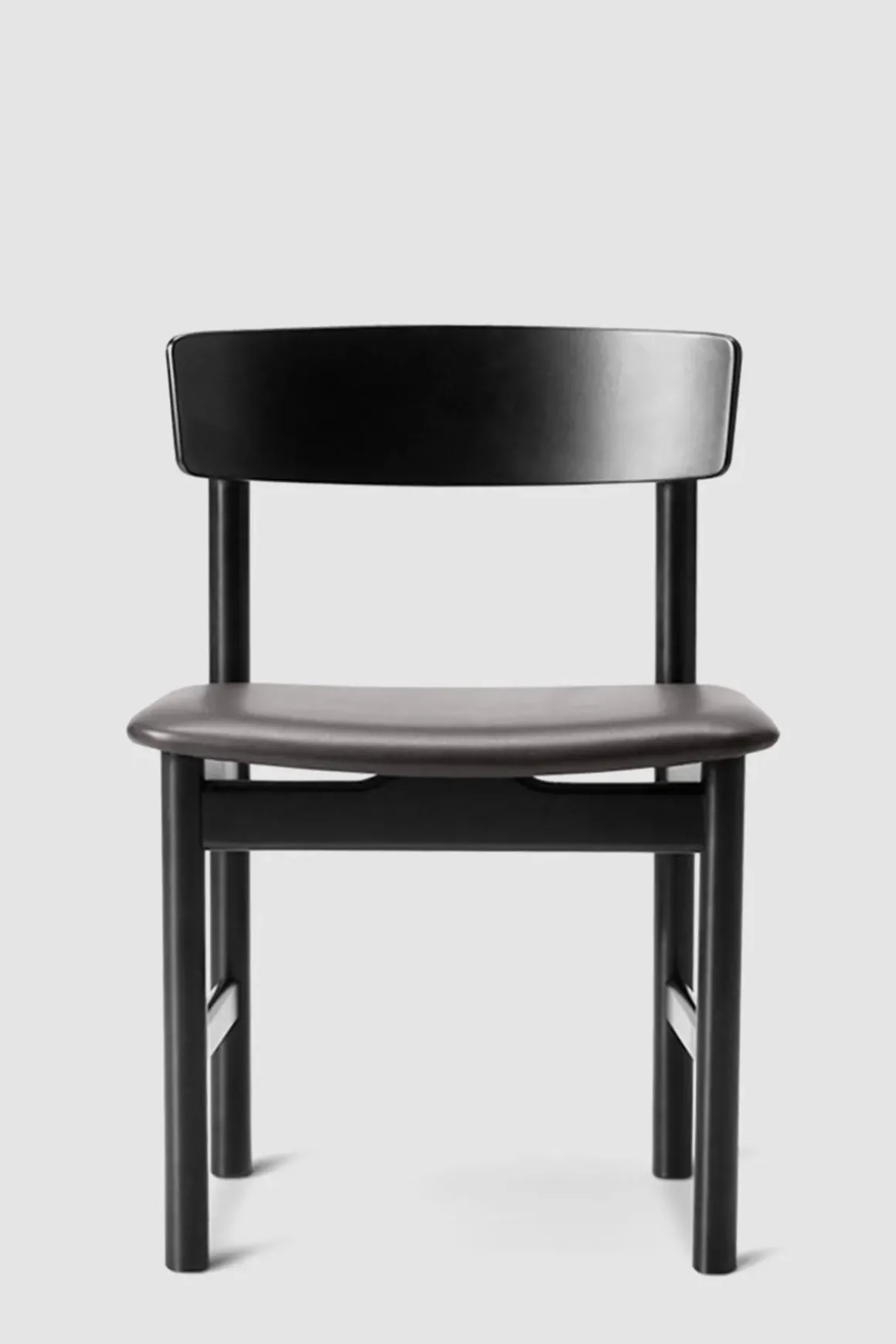 Spisestuestol - Mogensen Model 3236 Sortlakkert Eik / 88 Sort Lær