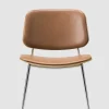 Spisestuestol - Søborg 3062 Lakkert/Krom Eik / 95 Cognac Lær