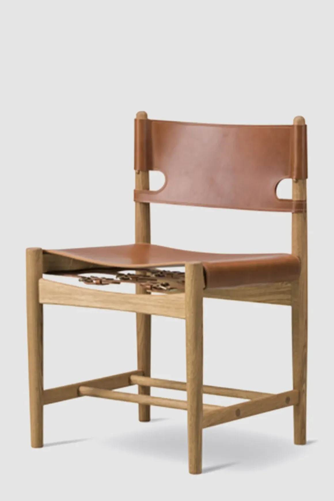 Spisestuestol - Spanish Dining Chair 3237 u/Arml. Oljet Eik / Cognac Lær