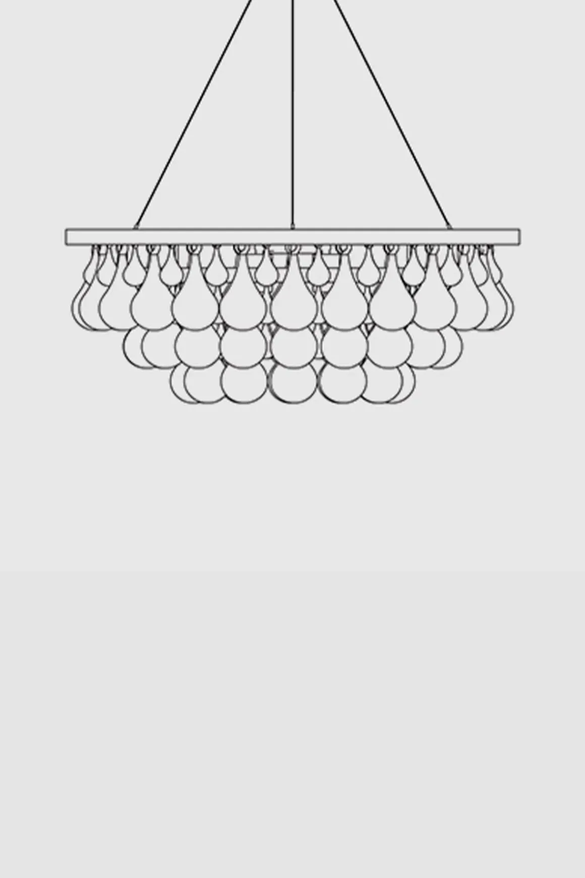Taklampe - Arctic Pear Chandelier Round 60cm