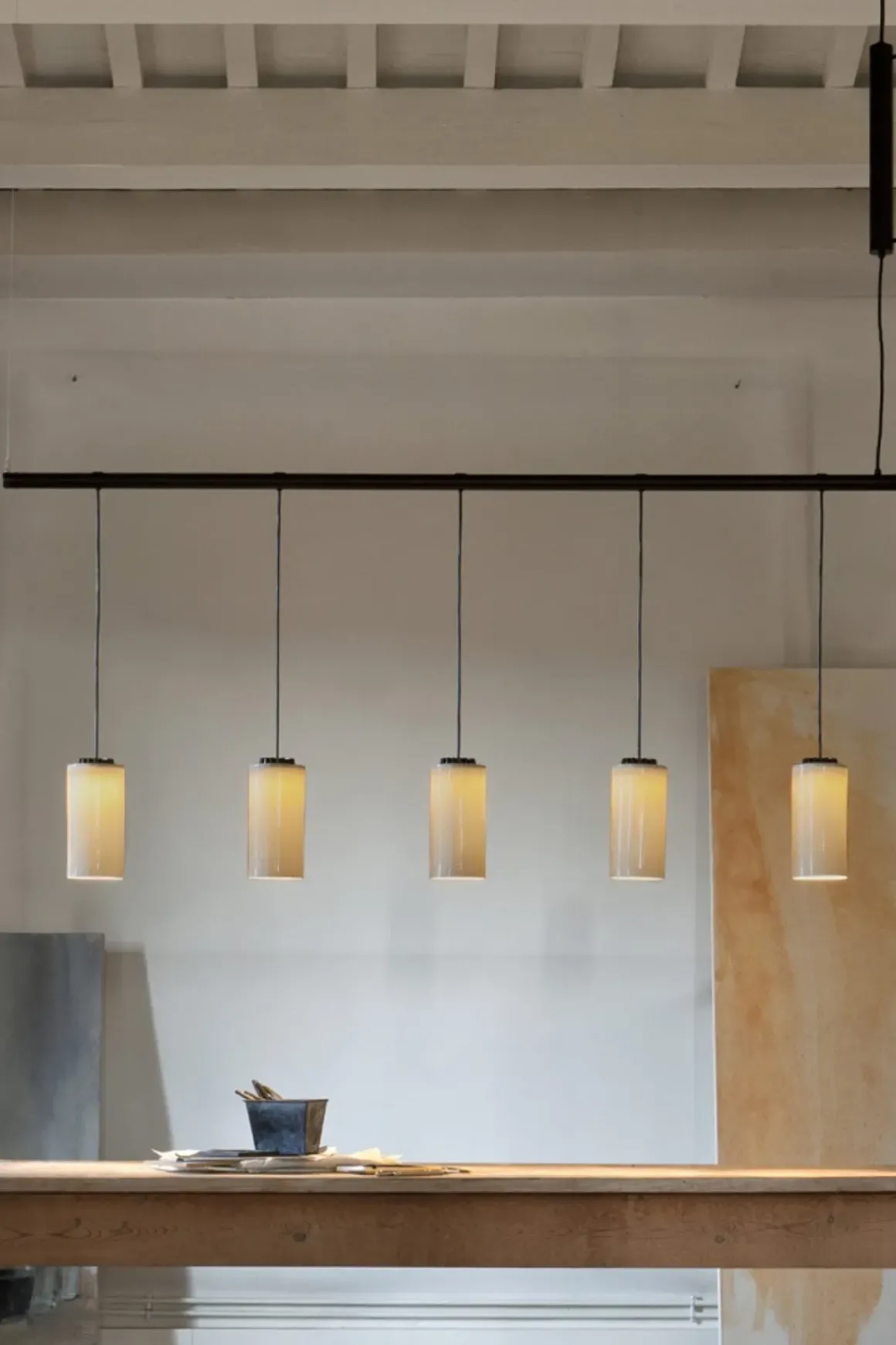 Taklampe - Cirio Lineal 5 heads White porcelain