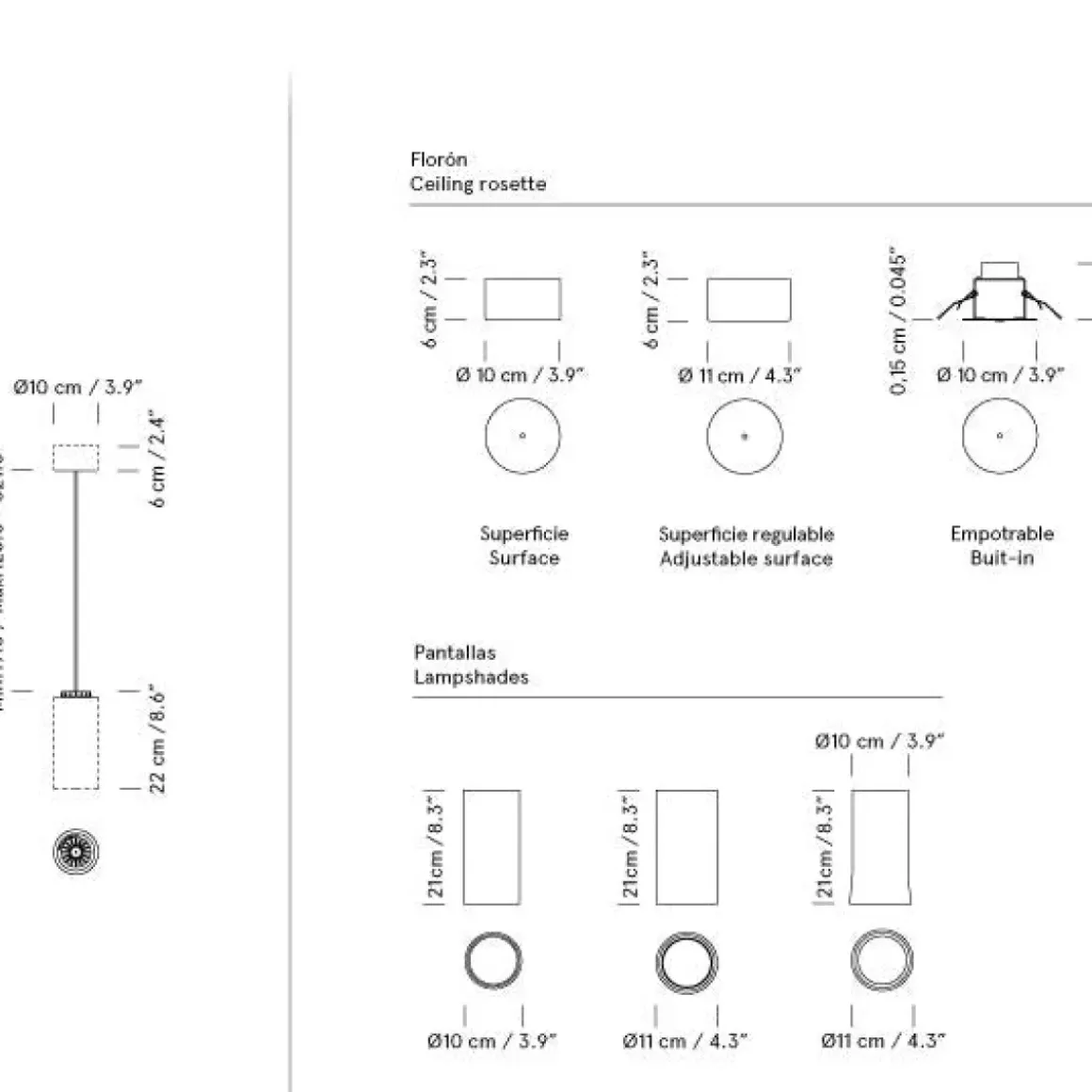 Taklampe - Cirio Lineal 5 heads White porcelain