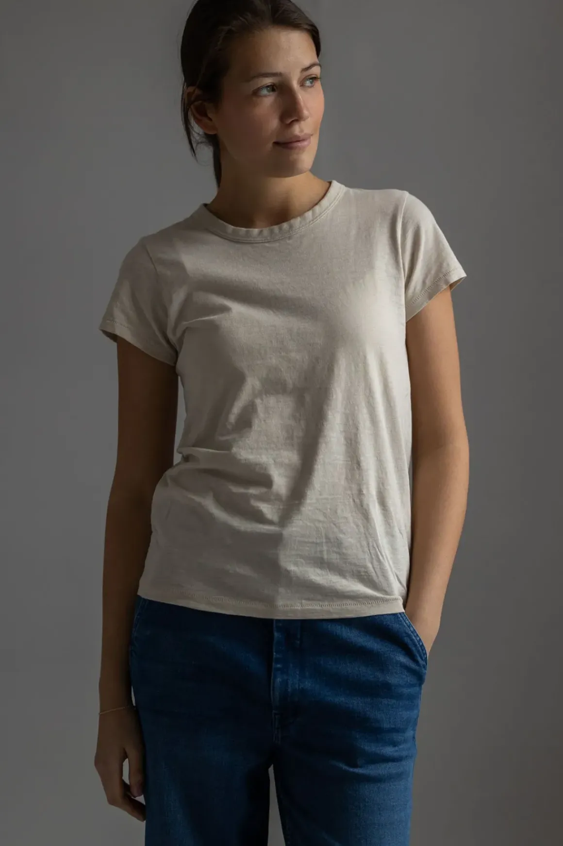 T-Skjorte - The Slub Tee Warm Grey
